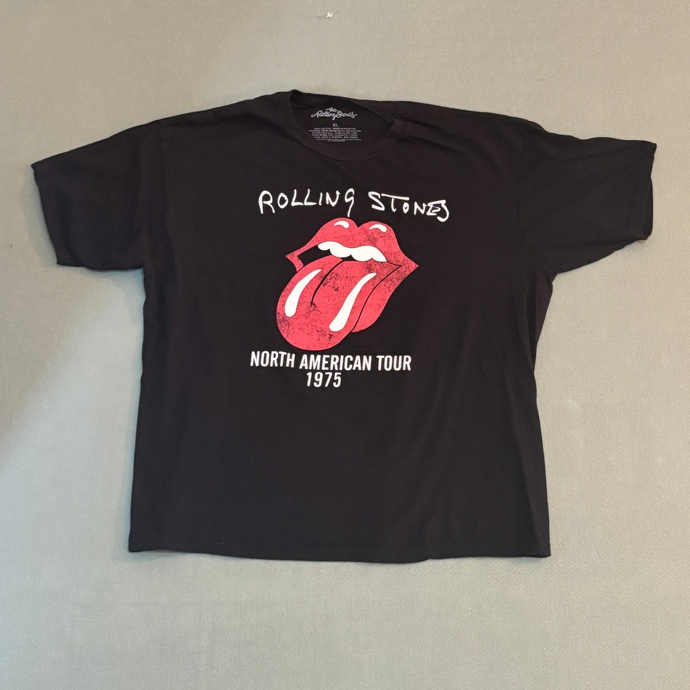 Rolling Stones North American Tour 1975 T-Shirt Black XL Rocknroll UK
